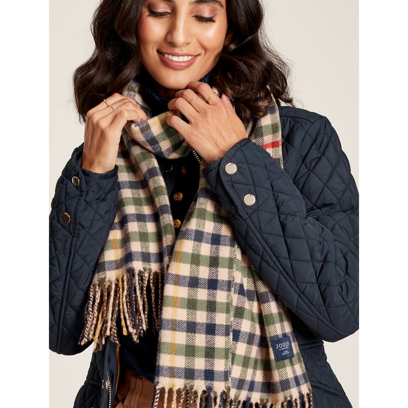 Joules Langtree Check Scarf - Beige Ivy Check-4